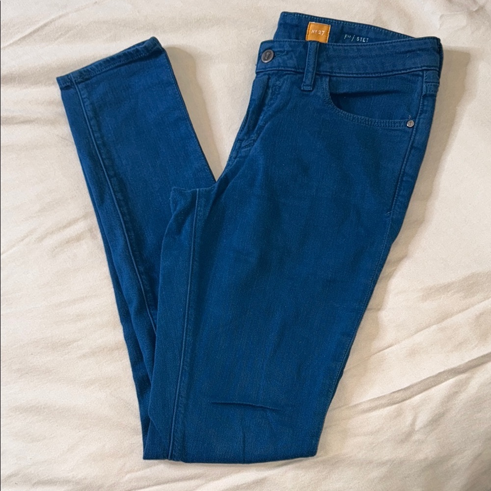 Anthropologie royal blue skinny jeans